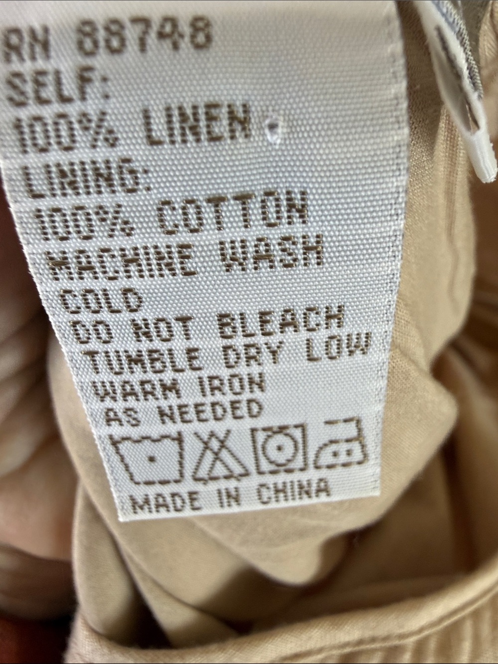 Isabella Bird Women's Linen  maxi Skirt size 12 neutral tan color - Picture 8 of 8